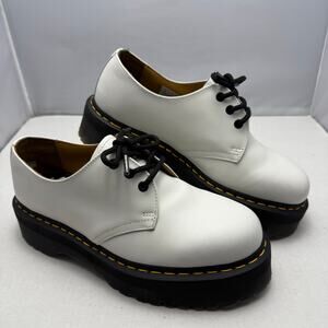 White Dr Martens Platform Oxford Shoes 1461 Quad Size 10 Men 11 Women